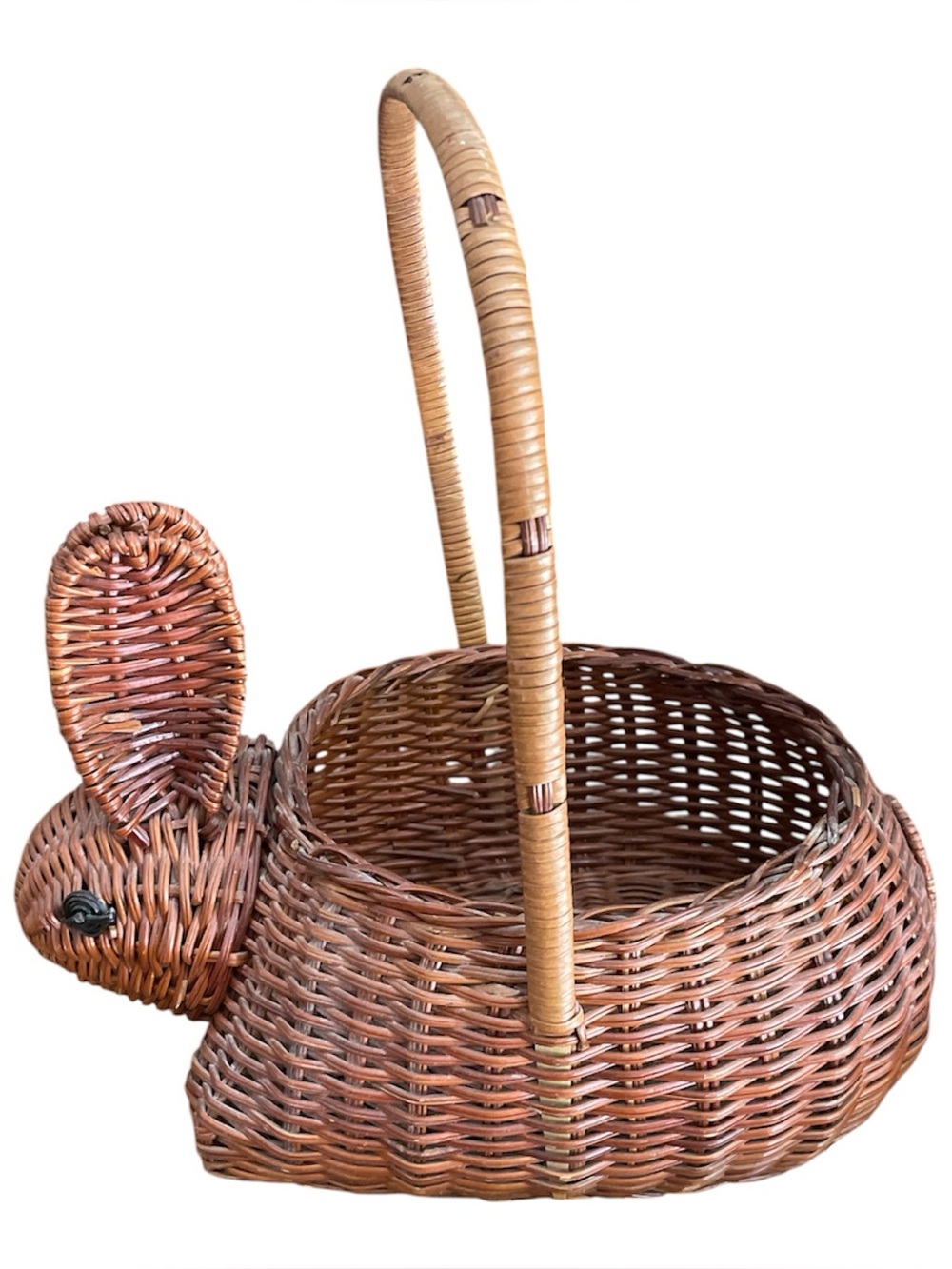 Vintage wicker bunny basket